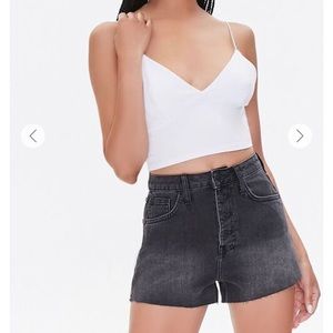 Black high waisted jean shorts